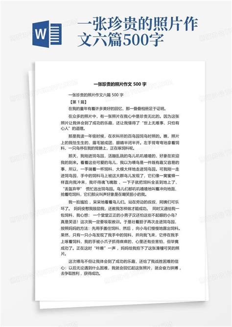 一张珍贵的照片作文六篇500字-Word模板下载_编号ldkwzvgz_熊猫办公