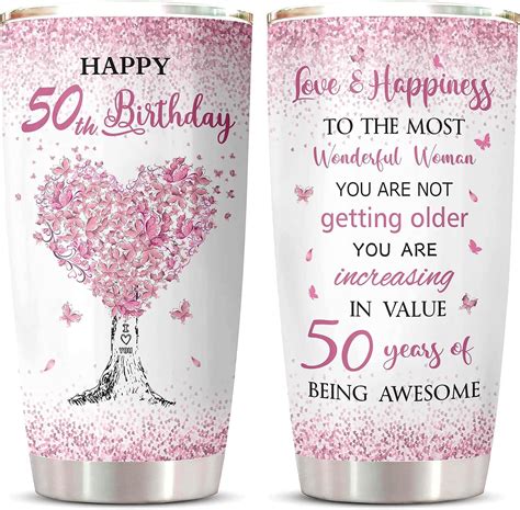 Customer reviews for 50th Birthday Gifts for Women Tumbler, 50th ...