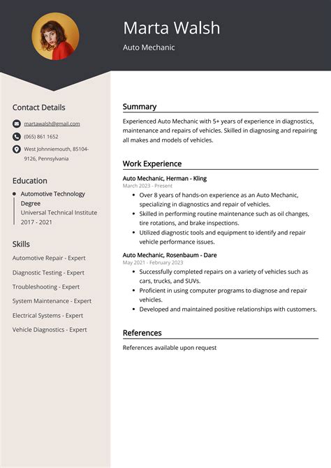 Image result for Auto Mechanic Resume Objective Examples