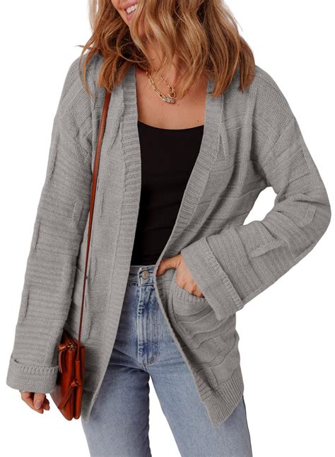 SHEWIN Cardigan Sweaters for Women Lightweight Long Sleeve Knit ...
