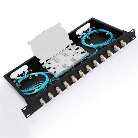 LC-OM3 12 Duplex 24 Port Fiber Enclosure Rack Mount Fiber Box MultiMode ...