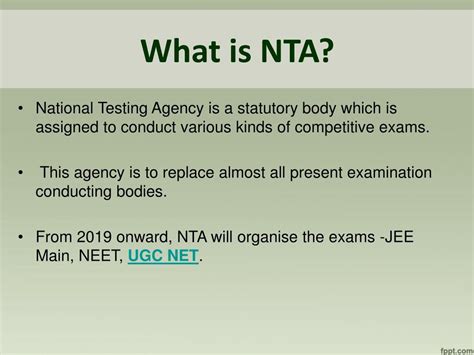 PPT - NTA to Conduct UGC NET Exam PowerPoint Presentation, free ...