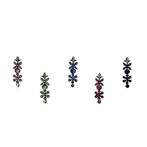Comet Busters Long Fancy Black Bindi With Colored Stones (BIN738 ...