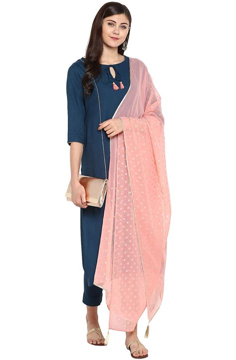 Buy Janasya Indian Tunic Tops Rayon Kurti Set with Dupatta for Women ...
