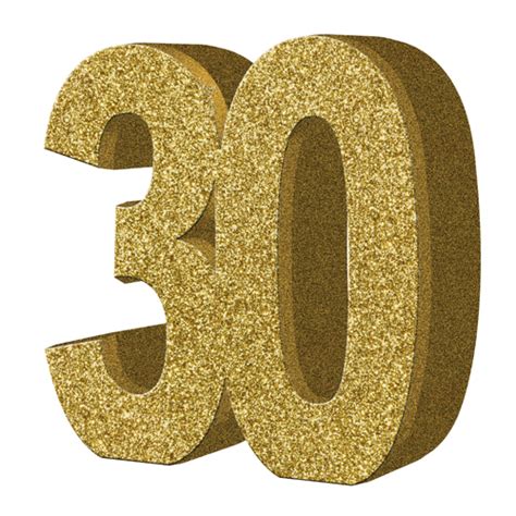 Number 30 Gold Glitter Number Table Decoration (1) Gold Glitter Number ...