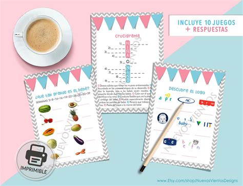10 Gender Reveal Party Games in SPANISH Printable Sex Reveal - Etsy