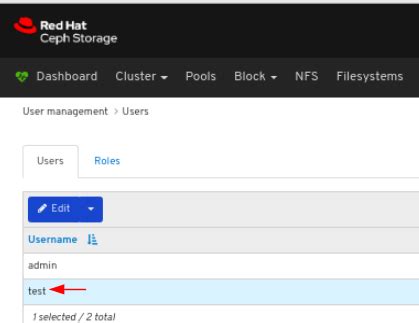 Chapter 4. Managing users on dashboard | Dashboard Guide | Red Hat Ceph ...