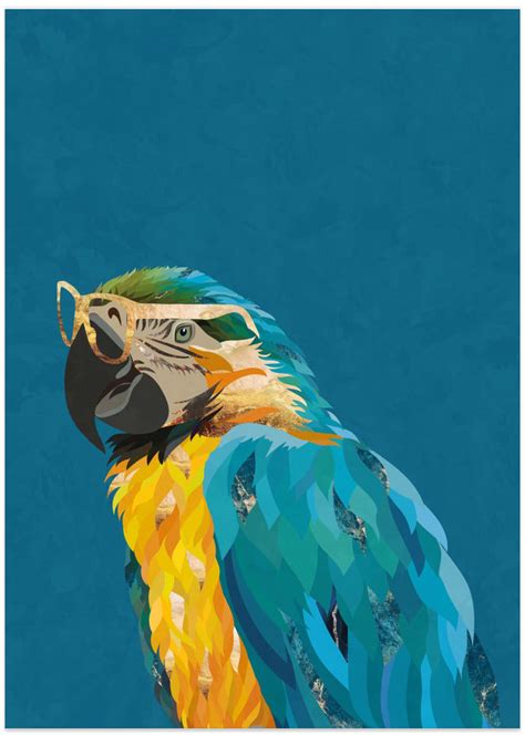 Vibrant macaw wearing glasses | Art Gallerie – ArtGallerie