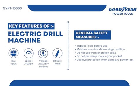 Goodyear Electric Drill Machine for Home Use | Multipurpose Heavy Duty ...