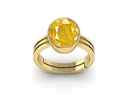 Feel Good Yellow Sapphire (Pukhraj)Original Gemstone Ring | Certified ...
