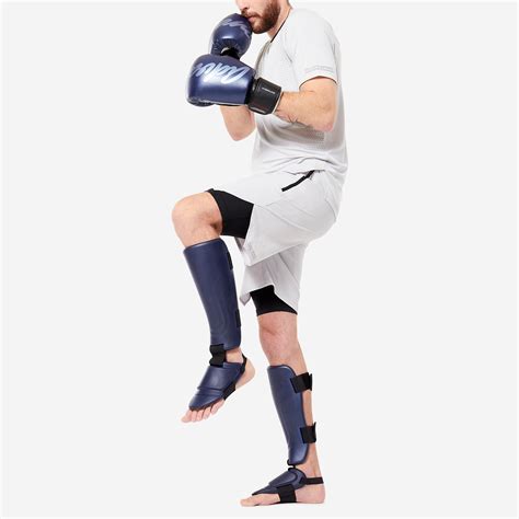 Muay Thai Shin Guards - Dark blue - Domyos - Decathlon