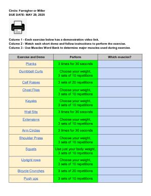 Fillable Online PE Muscle Sheet May 25-May 29.pdf Fax Email Print ...