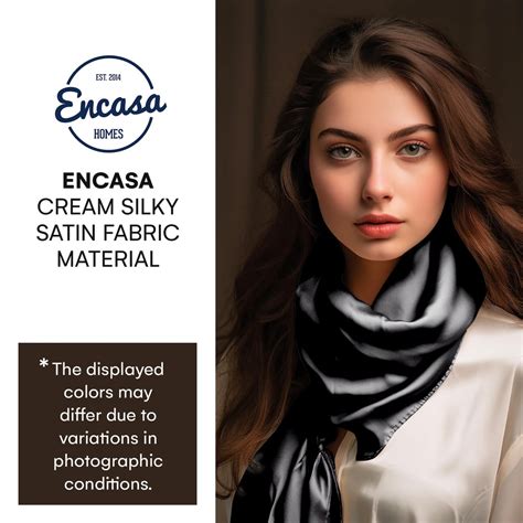 Encasa Black Silky Satin Fabric Material by Meter | 110 Cm Width, Slik ...