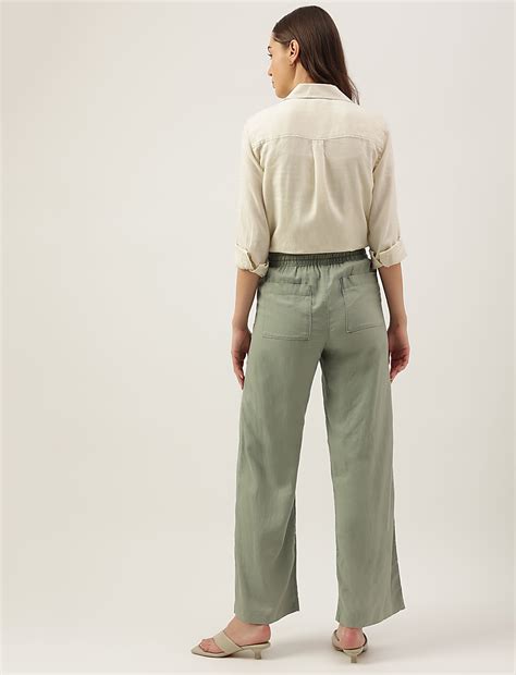 Buy Linen Rich Wide Leg Trousers at Marks & Spencer