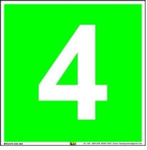 Mr. SAFE Number Four In PVC Sticker (8 Inch X 8 Inch) Emergency Sign ...