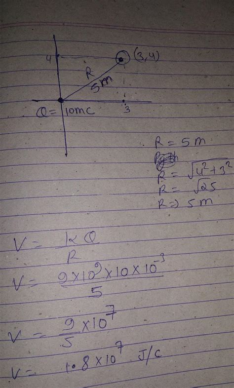 a point charge of 10mC is placed at origin the value of electric ...