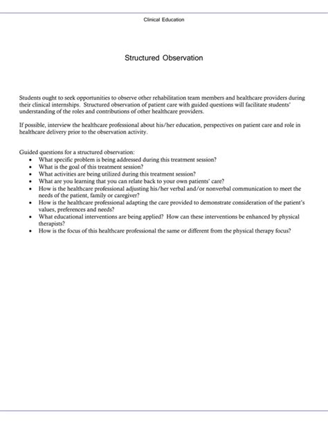 Image result for Sample of Structured Observation