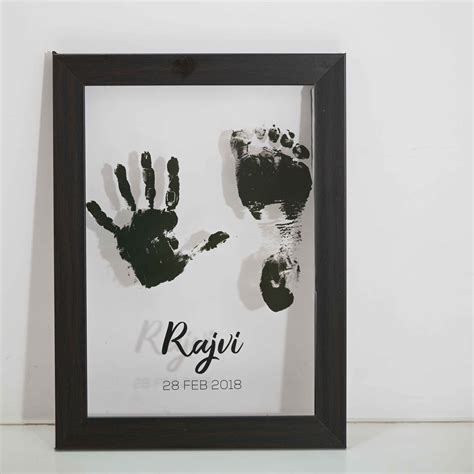 Border Acrylic Frame Hand & foot Impression – magic n baby