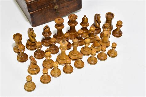 Lot 2024 - JAQUES STAUNTON; a vintage chess set,