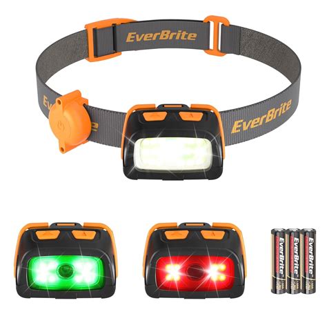 EverBrite Headlamp - 300 Lumens Headlight with Red/Green Light and Tail ...