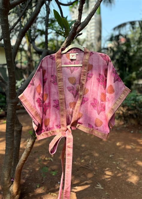 Rihla Ajrakh Print Silk Shrug – Culture Kraft