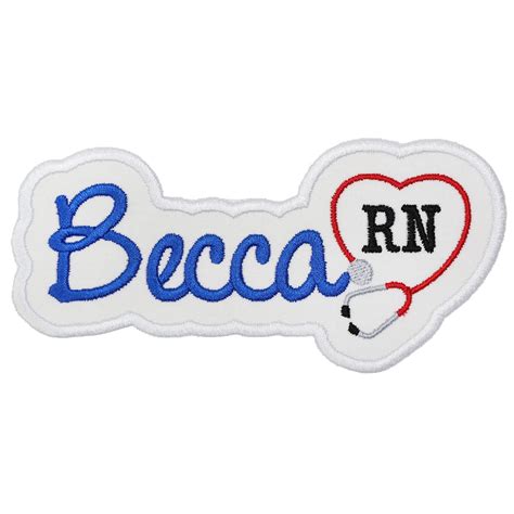 RN Nurse Name Patch with Stethoscope Custom Embroidered Medical Patch ...
