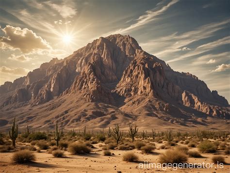 Sacred Desert Mountain Landscape | AI Image Generator