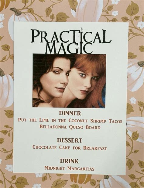 Practical Magic Dinner and a Movie Menu | Practical magic snacks ...
