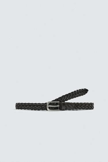 LONG BRAIDED LEATHER BELT - Dark brown | ZARA India