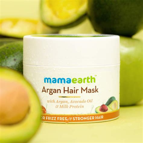 "Mamaearth Argan Hair Mask with Argan, Avocado Oil, and Milk Protein ...