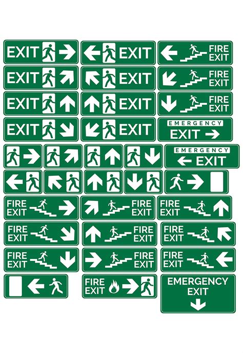 Buy KREEPO FIRE EXIT - Safety Sign Board With Running Man With Arrow ...