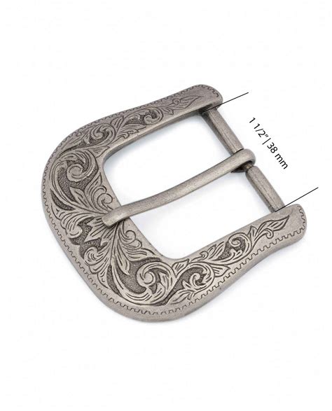Buy Cowboy Belt Buckle - Western Silver Antique - LeatherBeltsOnline.com