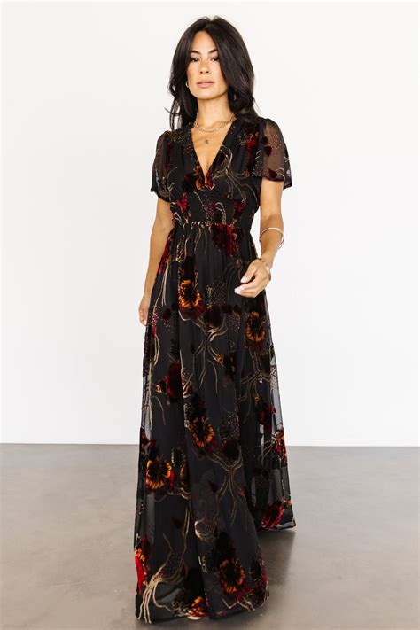 Valen Maxi Dress | Black Multi | Baltic Born