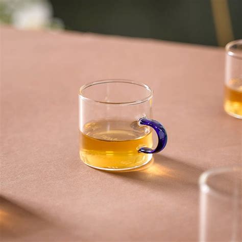 Transparent And Blue Cup Set of 6