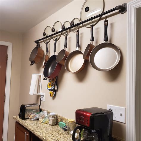 Kitchen Pots and Pans Hanging Wall Storage | Hanging Rack | Kitchen ...