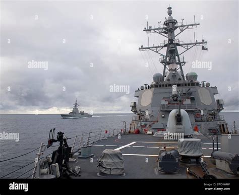 The Spanish Navy Alvaro de Bazan-class frigate CristÃ³bal ColÃ³n passes ...