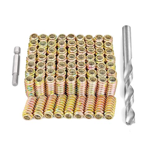 PGMJ 80 Pcs 1/4"-20 Headless Screw Inserts for Wood - Metal Thread ...