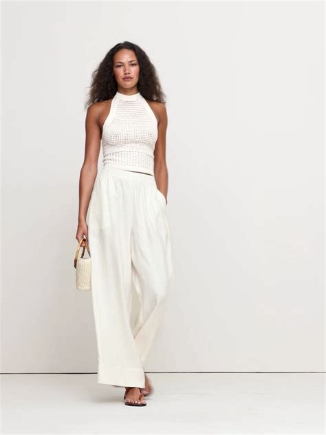 Wide-Leg Linen Pull-On Ankle Pant | Banana Republic
