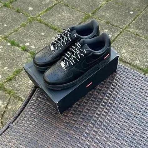 Nike Air Force 1 Black Supreme Forces #sneakers Size... | Depop