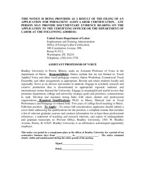 Fillable Online Sample PERM Internal Notice of Filing (NOF) 2023 Fax ...