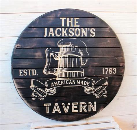 RUSTIC Beer Sign, Bar Sign, Barrel Look, Personalized Bar Signs, Rustic Bar Signs, Man Cave ...