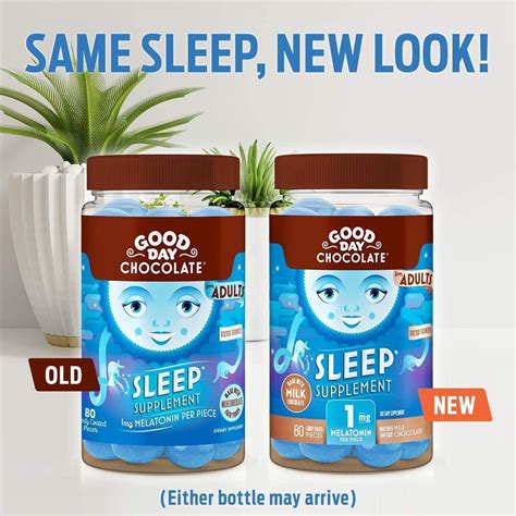 Good Day Chocolate Melatonin Sleep Aid - 1mg Natural Milk Chocolate ...