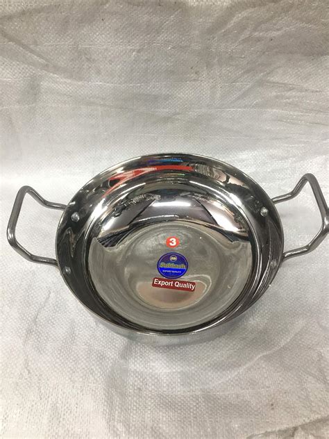 Buy Stainless Steel Heavy Bottom kadhai Online at Low Prices in India ...