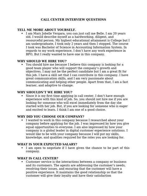 Image result for Call Center Sample Question