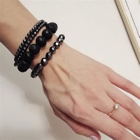 beaded bracelets black