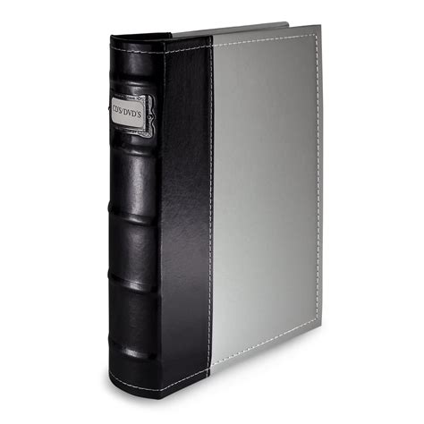 Bellagio-Italia CD/DVD Storage Binder - Gray - Leather - 48-Disc Capacity - Storage Organizer ...