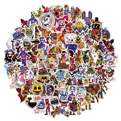 Five Nights At Freddys Stickers 100 Pack Waterproof Stickers Laptop ...