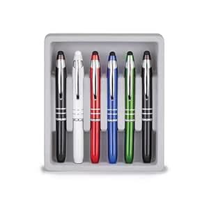 Travigo 6-Pc 3-in-1 Capactive Stylus LED Light Ballpoint Pen Set ...
