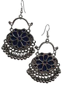 Buy ALAR Traditional Handcrafted Afghani Style Silver & Blue Colour ...