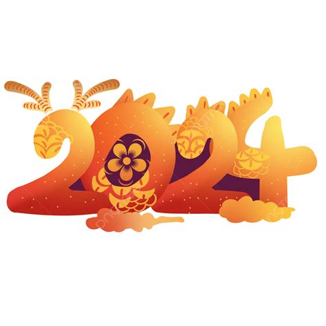 2024 Year Of The Dragon Creative Fonts, Lunar New Year, Chinese New Year 2024, Chinese Zodiac ...